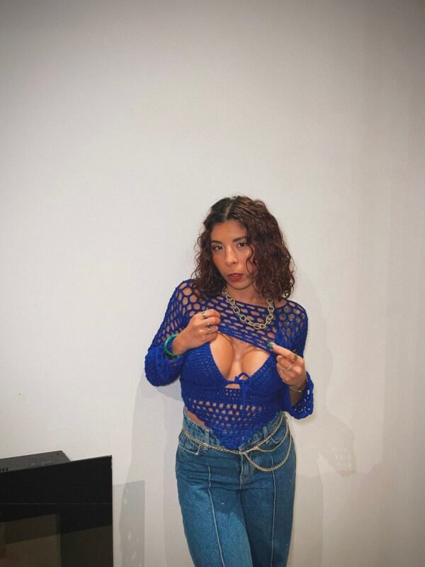 Haut Bleu Nuit en Crochet "Mykonos"